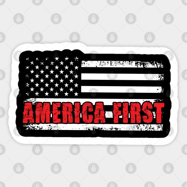 America first Sticker by Riyadkhandaker